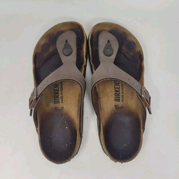 Birkenstock Sandal Women EU35 US4 Gizeh Brown Birko Flor Comfort Slides Thong - Picture 4 of 11